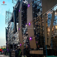 Échafaudage Layher Ringlock noir, structure en acier robuste Layher pour scène de concert et support de haut-parleurs Line Array