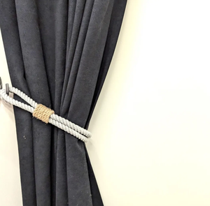 Tieback de cortina, cuerda de yute y algodón gris, retención Bohemia Natural para decoración del hogar, cuerda trenzada de arrecife, lazos de cortina, lazos de abrazo - Product Image 6