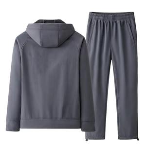 Conjunto de Dos Piezas de Chaqueta y Pantalón Cortavientos de Forro Polar de Nailon, Personalizable con Logotipo, Tejido Softshell, Transpirable, Informal, Sólido, Grueso, para Invierno - Product Image 3