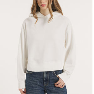 Sweats à capuche épais personnalisés 100% coton 350gsm 450gsm couleur unie respirants ODM Boxy Fit surdimensionnés pour femmes - Product Image 2