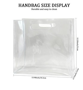 Custom Printed <b>Clear</b> PVC Tote <b>Bag</b> with Die-Cut Handles | Waterproof Shopping <b>Bag</b> for Picnic & Retail | 100pcs - Product Image 3