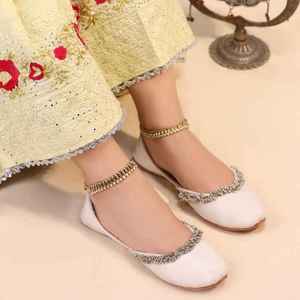 Chaussures plates légères et tendance pour femmes, style pakistanais traditionnel, Khussa Punjabi indien, en cuir, couleurs personnalisables - Product Image 2