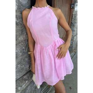 Vestido Mini Galezzo 2908 Translúcido con Cuello Halter y Cintura Natural - Product Image 3