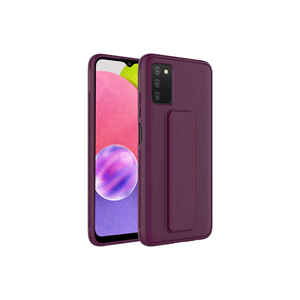 Coque en silicone antichoc JoieCreatif Qstand pour Samsung Galaxy A03S, étui de téléphone de luxe couleur prune avec béquille - Vente en gros - Product Image 1