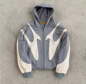 เสื้อฮู้ดผ้าคอตตอนเฟรนช์เทอร์รี่ตัดทรงครอปแบบเรียบสำหรับผู้ชาย - Product Image 3