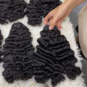 Extensions de cheveux vierges à 100 % de style bouclé birman vietnamien, tissage double machine, 100 g, style vague naturelle, cheveux noirs pour femmes, vente chaude - Product Image 2