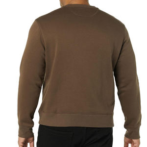 Sudadera de Hombre 100% Algodón al por Mayor, Ropa Casual, Color Marrón Sólido, Transpirable, Ligera, Cuello Redondo - Product Image 4