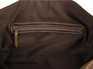 Genuine Leather Weekender <b>Duffel</b> <b>Bag</b> Zipper Closure Durable Travel <b>Bag</b> for Men and Women - Product Image 4