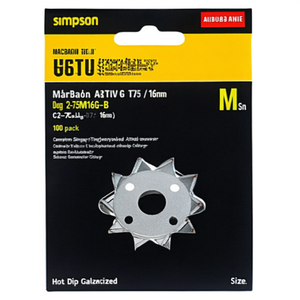 เหล็กยึดไม้ซิมป์สัน สตรอง ที บูลด็อก C2-75M16G-B D75 / 16 มม. แบบฟันเดี่ยว ชุบกัลวาไนซ์แบบจุ่มร้อน บรรจุ 100 ชิ้น - Product Image 3