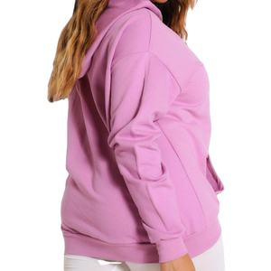 Venta al por mayor de las mujeres de gran tamaño 100% de algodón pulóver con capucha sudadera de punto largo sólido 3D liso hombro para gimnasio logotipo frontal - Product Image 2