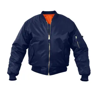 Veste bomber pour homme en nylon imperméable réversible à col montant avec logo personnalisé de haute qualité, style tendance - Product Image 1