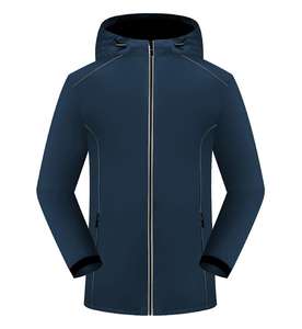Extérieur solide polaire à capuche hiver chaud randonnée Camping veste unisexe thermique pull 100% Polyester personnalisé OEM ODM vente en gros - Product Image 2