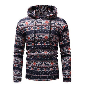 Hot Selling <b>Men's</b> Christmas Snowflake Print 100% Cotton Oversized <b>Hoodie</b> High Street Vintage Style Embroidered Long Sleeve Draw - Product Image 2