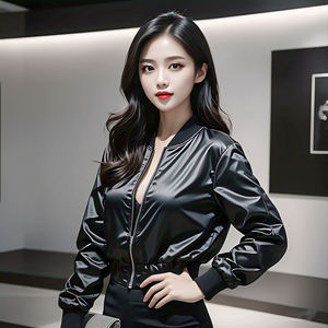 <b>Women</b> Outdoor Satin <b>Jacket</b> Streetwear <b>Lightweight</b> Black Satin Bomber <b>Jacket</b> Waterproof <b>Lightweight</b> Satin Coat - Product Image 6