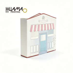Boîte en papier pliable en forme de maison, écologique et recyclable, emballage personnalisé pour maison de poupée, biscuits, collations, petits cadeaux, cosmétiques - Product Image 2