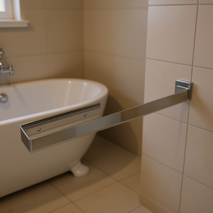 Porte-serviettes mobile en acier inoxydable chromé pour salle de bain et toilettes - Product Image 3