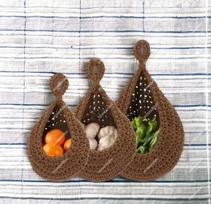 Sac de rangement mural pour articles divers Corde en coton Organisateur de rangement pour fruits de cuisine Panier en osier Porte-oignon et pomme de terre à l'ail - Product Image 5