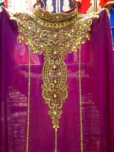 Pierre à main et perles fonctionnent sur Kaftan Différents modèles personnalisés Tissu de haute qualité - Product Image 1