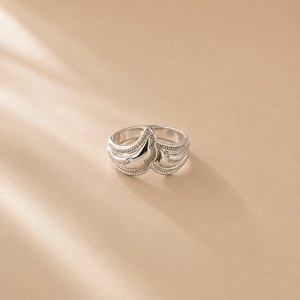 Bague Royal Leaf - Bague ouverte en acier inoxydable plaqué or avec pierre précieuse sertie griffe, motif arbre romantique - Product Image 3