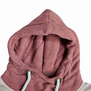 Sudadera con capucha de lana de algodón rosa Burdeos informal para mujer, sudadera transpirable para otoño e invierno con logotipo frontal - Product Image 3