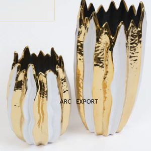 Best Design & Quality Glass Metal Material Stylish Luxury Decorative Modern New Fancy Water Glass Shape Style <b>Gold</b> Flower <b>Vase</b> - Product Image 4