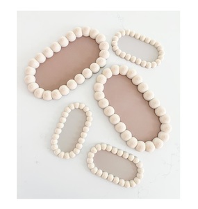 Sous-verre en résine époxy simple créatif populaire isolation épissage sous-verres en bois d'acacia ensemble de 4 avec support rond et carré - Product Image 3