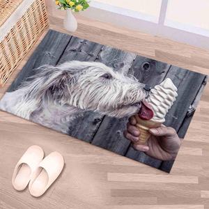 Alfombras con diseño de perro comiendo helado, alfombras de baño, alfombras personalizadas, alfombra para perros, alfombra de chenilla - Product Image 1