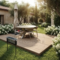 Kit de terrasse composite écologique imperméable, système de terrasse extérieur préfabriqué en plastique recyclé, brossé, sans entretien