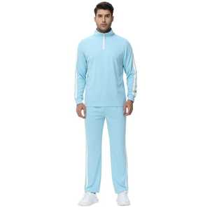 Chándales para hombre de 2 piezas de manga larga atléticos con cremallera completa chándal conjunto de chándal informal al aire libre ropa de calle conjunto de chándal deportivo - Product Image 4