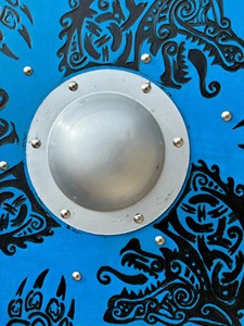 Hand-Carved <strong>Blue</strong> <strong>Dragon</strong> Viking Medieval Shield &amp; Wall Decor by Eternal Echoes Gift by <strong>Knives</strong> Manufacturer