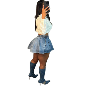 Y2K New Fashion Denim Breathable Gym Shorts Men's Wholesale Street Wear 4 Way Stretch Eco-Friendly Quick Dry - Product Image 4