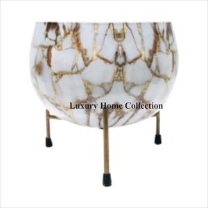 Logotipo y tamaño personalizados, color blanco y dorado, diseño único, macetas y jardineras inteligentes de tres patas para regalar artículos en ocasiones - Product Image 1