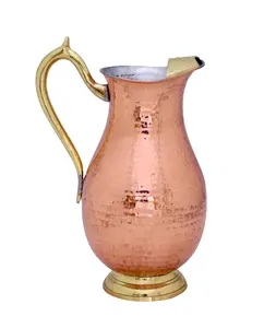 Modern Exclusive Pure Copper Water Jug with Lacquered Outside set of 3 Pitcher Kitchen Tabletops Home Hotel Gifts Manufacturer
