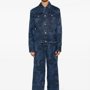 Vente en gros de vestes en jean à manches longues à la mode vestes en jean bleu déchirées pour hommes veste d'hiver personnalisée jeans pur coton - Product Image 4