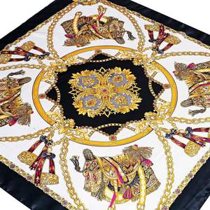 New Design Women Elegant Flower Printed <b>Bandana</b> Women Head Scarf Silk Satin Head Scarves Women Scarves - Product Image 3