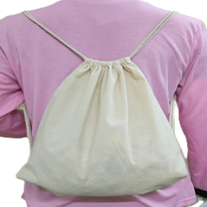 Sac à dos de sport en coton réutilisable et recyclable avec logo personnalisé, poignée souple, fermeture à cordon, capacité de 23 L, design tendance, anniversaire - Product Image 5