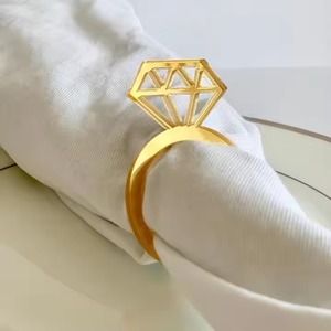 Elegante anillo de servilleta con diseño de diamante, decoración de mesa de lujo, perfecto para bodas, fiestas, comedor en casa y eventos especiales - Product Image 3