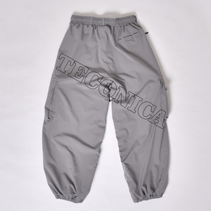 Pantalons de ski imperméables gris pour hommes en gros, taille élastique et style streetwear hip-hop ample - Product Image 2
