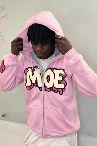 Sudaderas con Capucha y Cremallera Personalizadas para Hombre, Venta al por Mayor, Ropa Urbana Estadounidense, Talla Grande, Impresión Personalizada, Algodón Grueso, Proveedor OEM ODM - Product Image 3