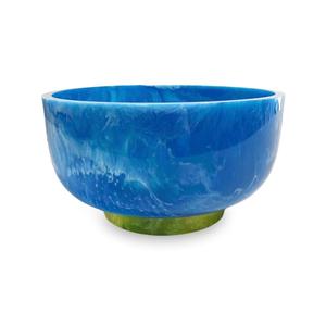 Bol en résine fait à la main avec un motif de marbre moderne, brillant unique, pièce maîtresse élégante pour étagère de table ou décoration intérieure - Product Image 5