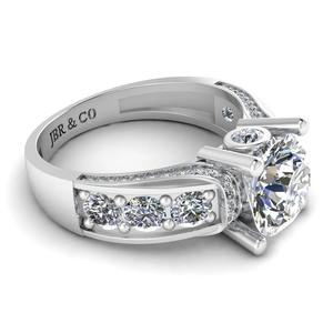 Élégant diamant rond plaqué or 925 collier en argent Design bague de fiançailles pour les femmes mode de luxe au prix de gros - Product Image 3