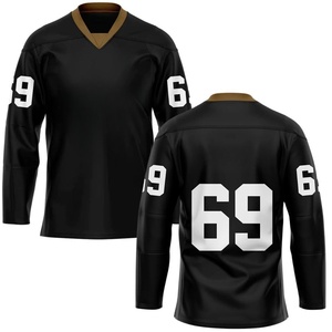 Traje de entrenamiento de hockey sobre hielo personalizable nuevo estándar francés desierto Jersey hoja de arce bordado 100% poliéster - Product Image 3