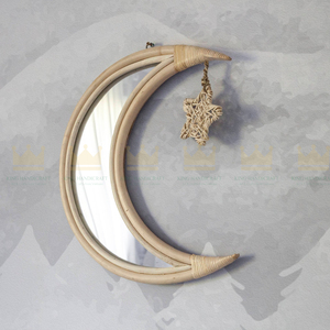 Unique Starry Night Moon <b>Mirror</b> 100% Handmade <b>Rattan</b> for Home Decoration from Vietnam Supplier - Product Image 2