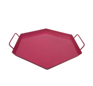 Plaques à vaisselle classiques rondes en métal aluminium Plaques à bordure incurvée Plaques de présentation en métal artisanales élégantes - Product Image 2