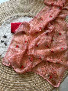 แบบดั้งเดิมของปากีสถาน Georgette Saree เลื่อมสวยงามตัดงานชายแดนอินเดียสำหรับงานแต่งงานหมายเลขรุ่น - Product Image 5