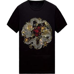 Fabriqué sur mesure Design strass t-shirts sweats à capuche à vendre 100% coton hommes strass Bling presse à chaud t-shirts - Product Image 1