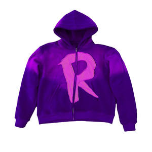 100% coton en détresse lavé pleine fermeture éclair rue sweat pour hommes à la mode Style chaud solide motif hiver plaine teint - Product Image 1