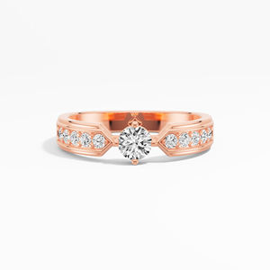 0.49 CTW bande de pierre latérale de diamant rond cultivé en laboratoire en or 14K/18K plaqué rhodium à la mode pour les mariages et les fiançailles - Product Image 6