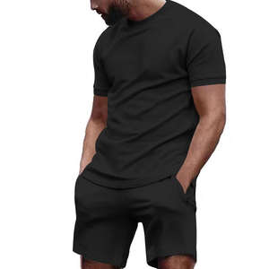 Ensemble T-shirt et short surdimensionné 100% coton biologique pour hommes, combinaison de sport d'été de haute qualité, survêtement respirant - Product Image 5