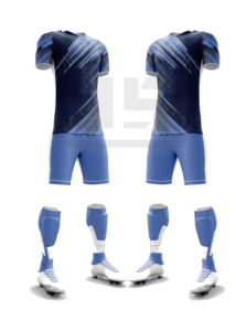 Tenue de football personnalisée respirante, maillot et short de football légers en tissu 100 % polyester haute performance pour les ligues sportives d'équipes - Product Image 5